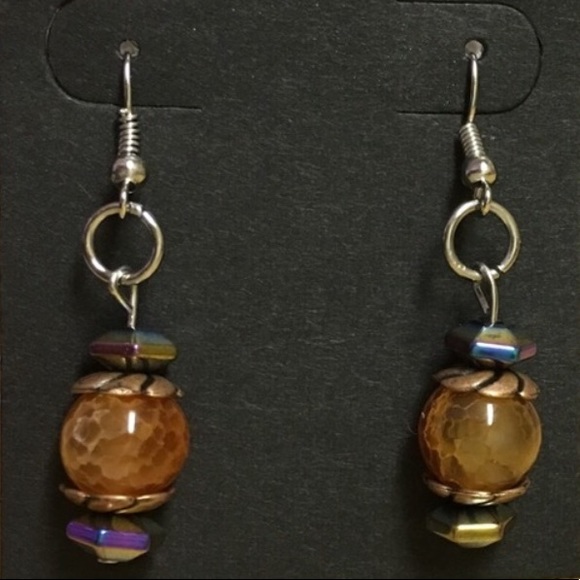 Fall Handmade Fish Hook Earrings - Picture 3 of 6